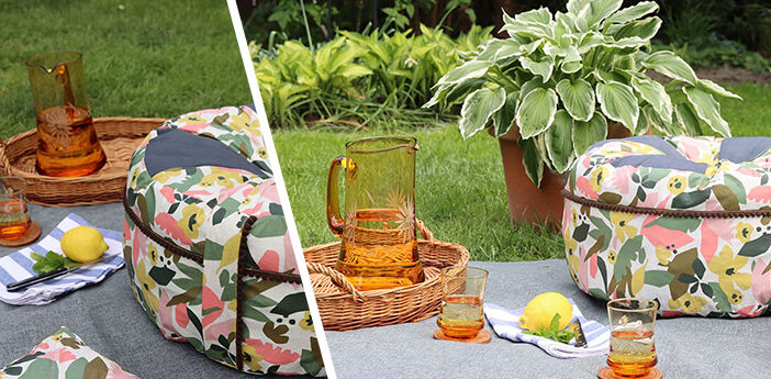 tuto coussins outdoor avec des motifs tropicaux